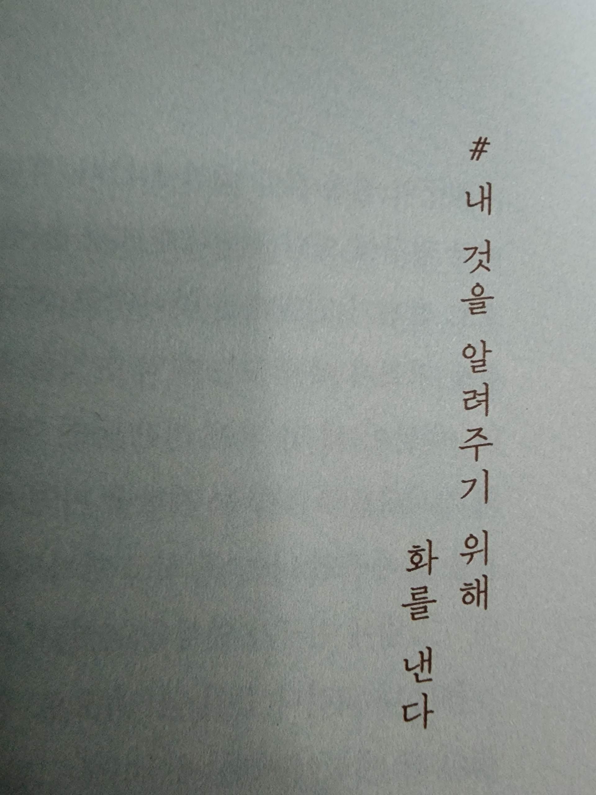 내 것을 알려주기 위해 화를 낸다