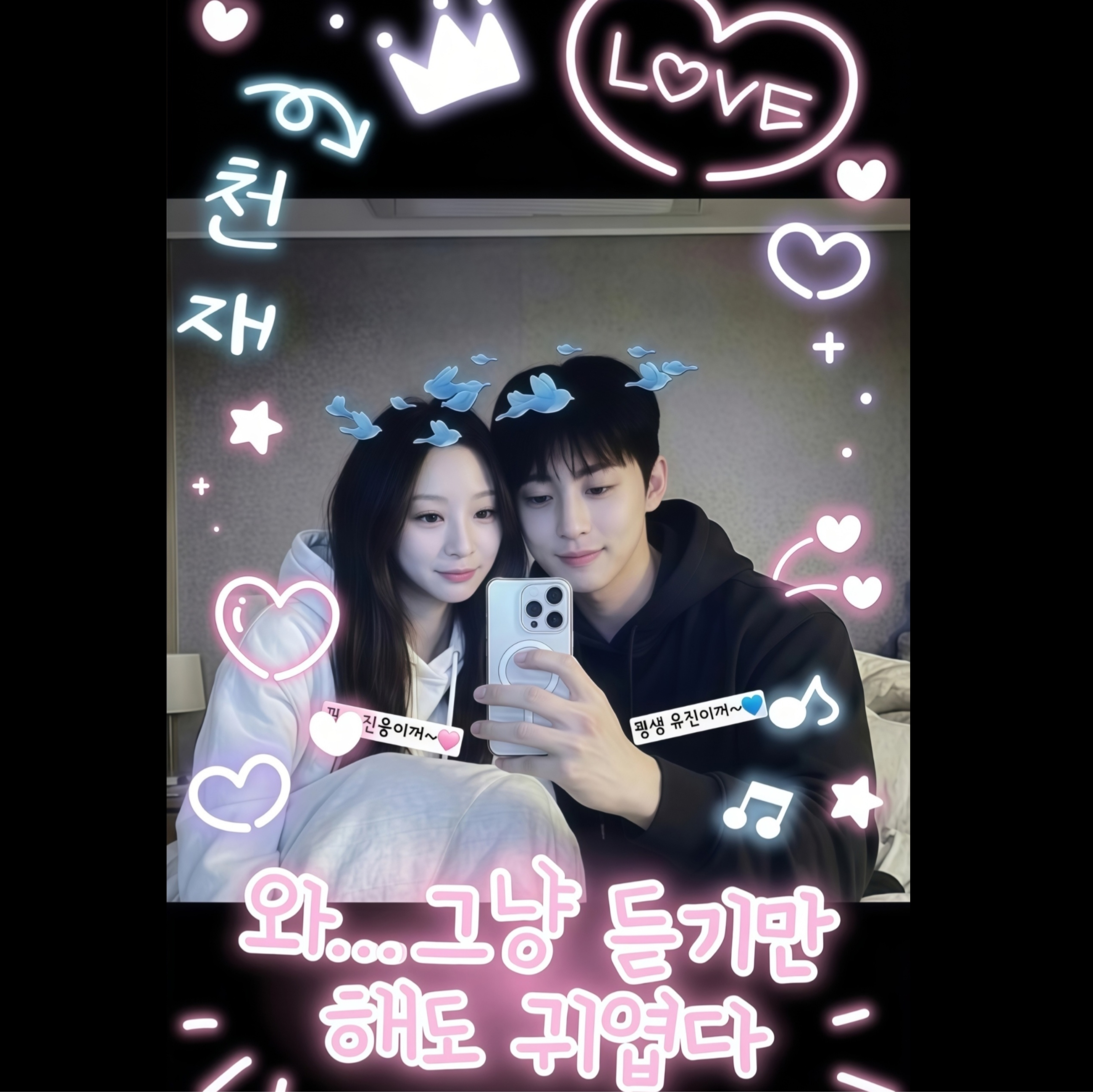 나의 그녀가 좋아하는 노래 가사를 들려줍니다