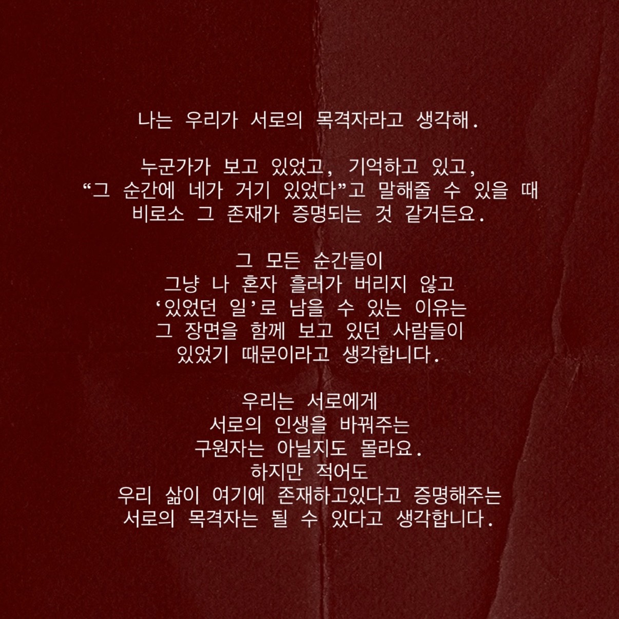 우리는 서로의 목격자