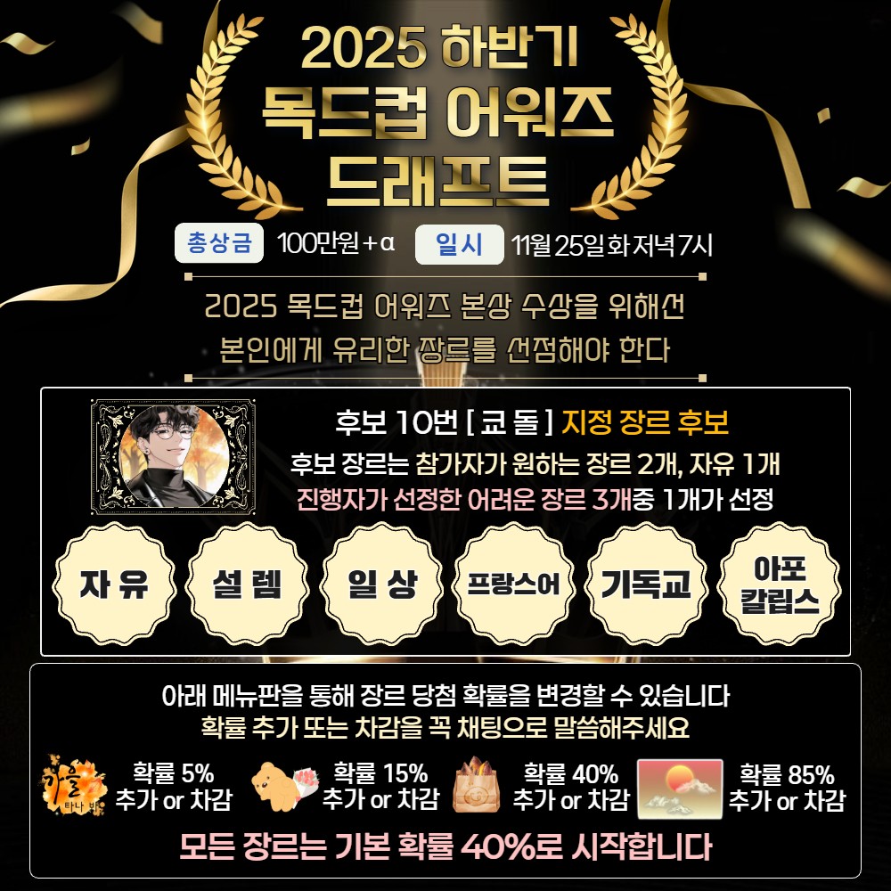 2025 목드컵 어워즈 드래프트🏆