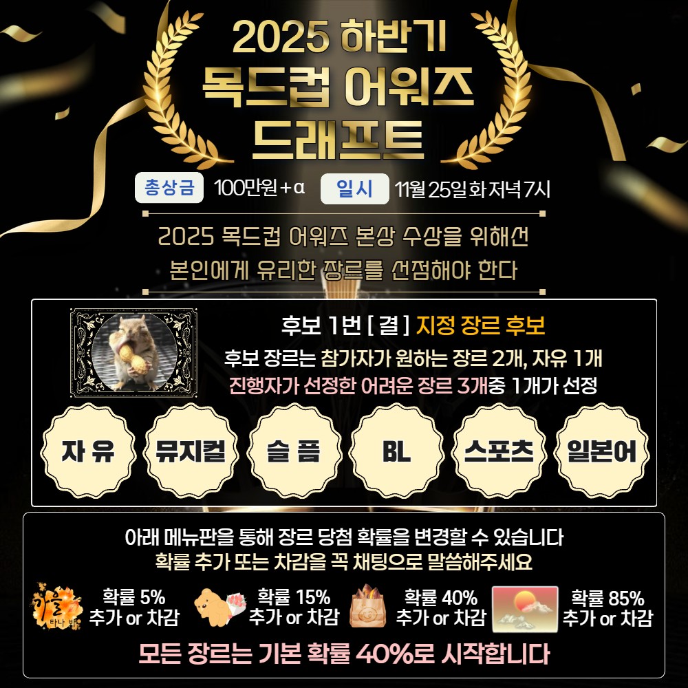 2025 목드컵 어워즈 드래프트🏆