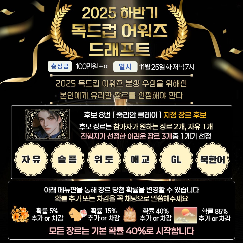 2025 목드컵 어워즈 드래프트🏆