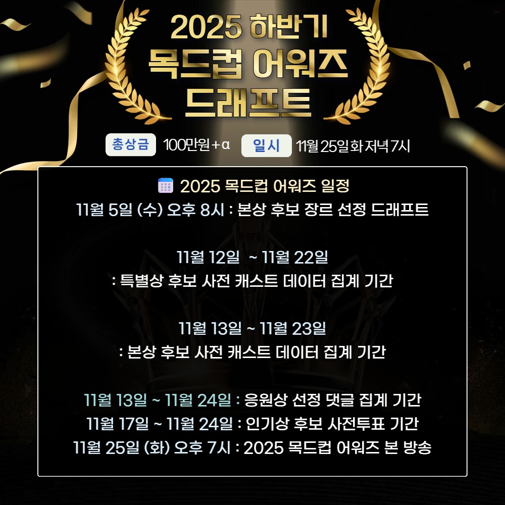 2025 목드컵 어워즈 드래프트🏆