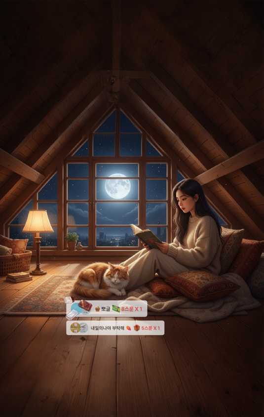 잠깐 책방, 아침 내내 포근한 다락방