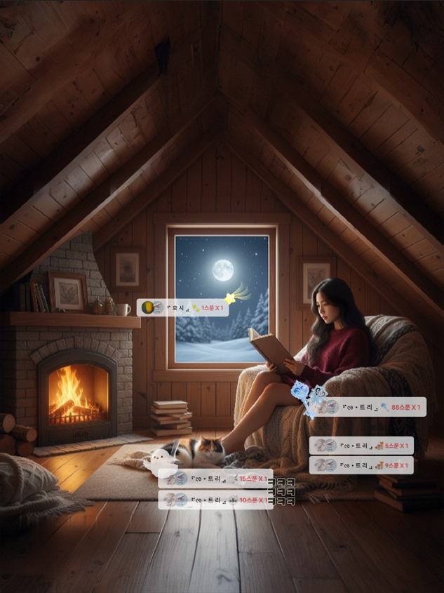 새벽 내내 포근한 다락방.