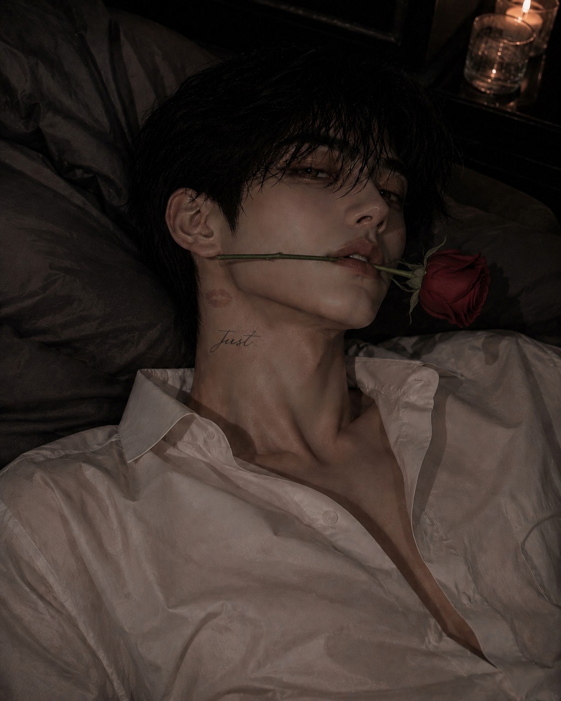 이런이런 꼬마아가씨(장미를 입에 물며