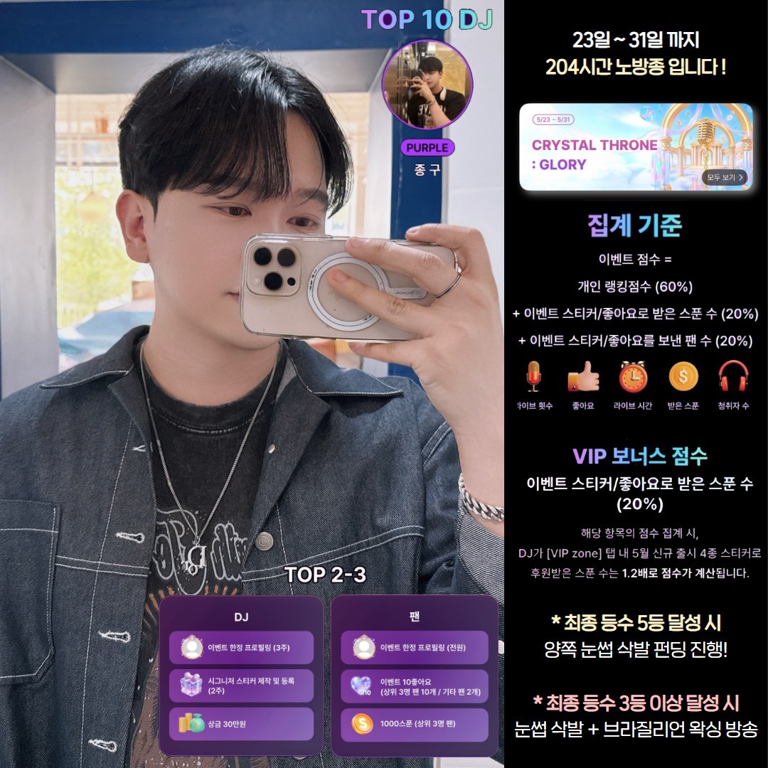 204시간 노방종! 이벤트 5등 도전