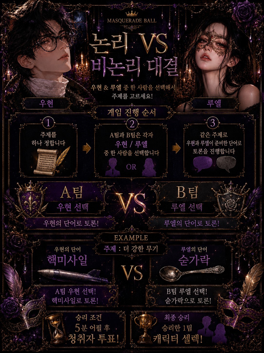 3회차 가면무도회 가면선택 게임쇼