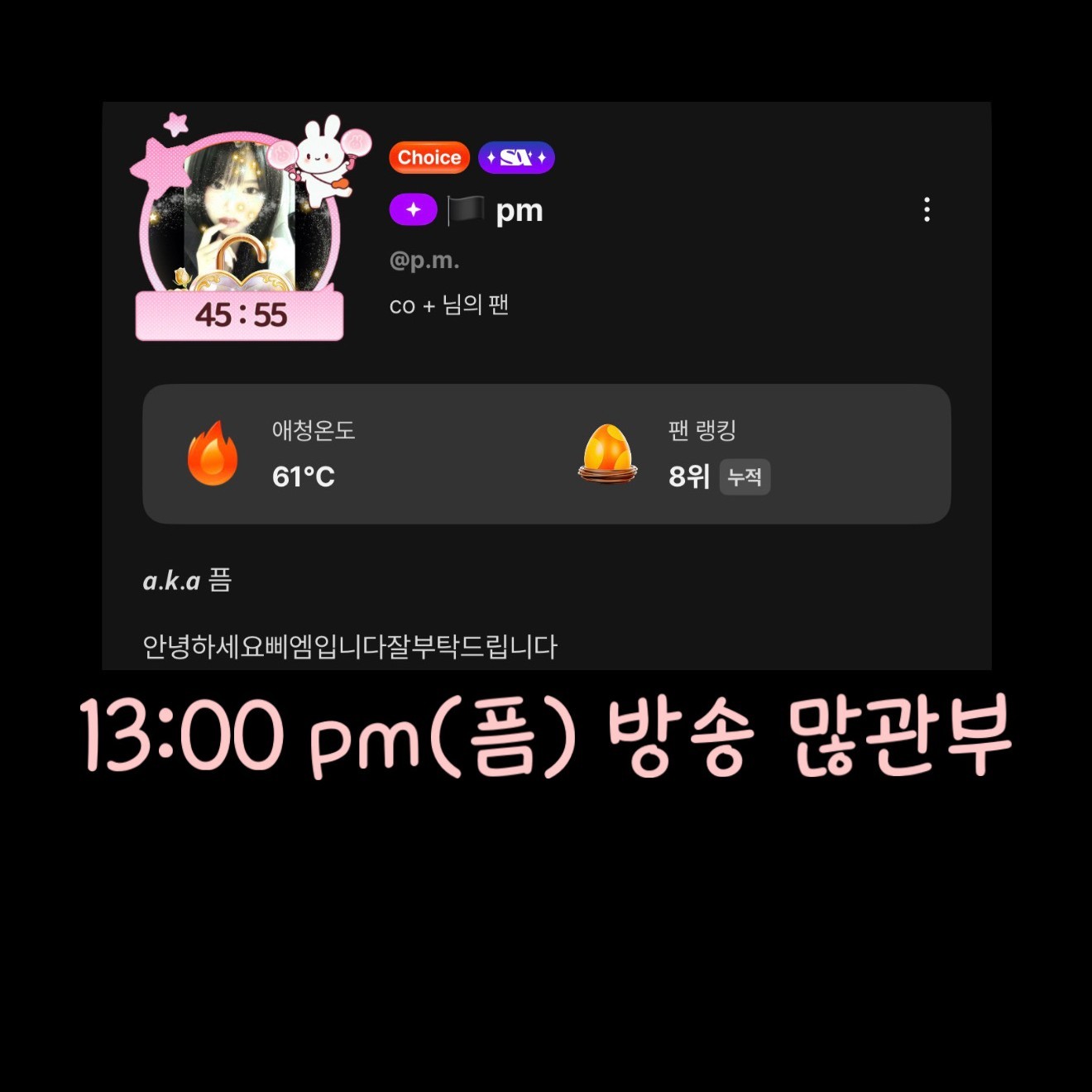 노래를 하려다가
