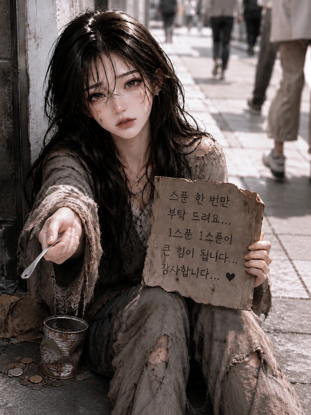 안녕. 거지한테 와,