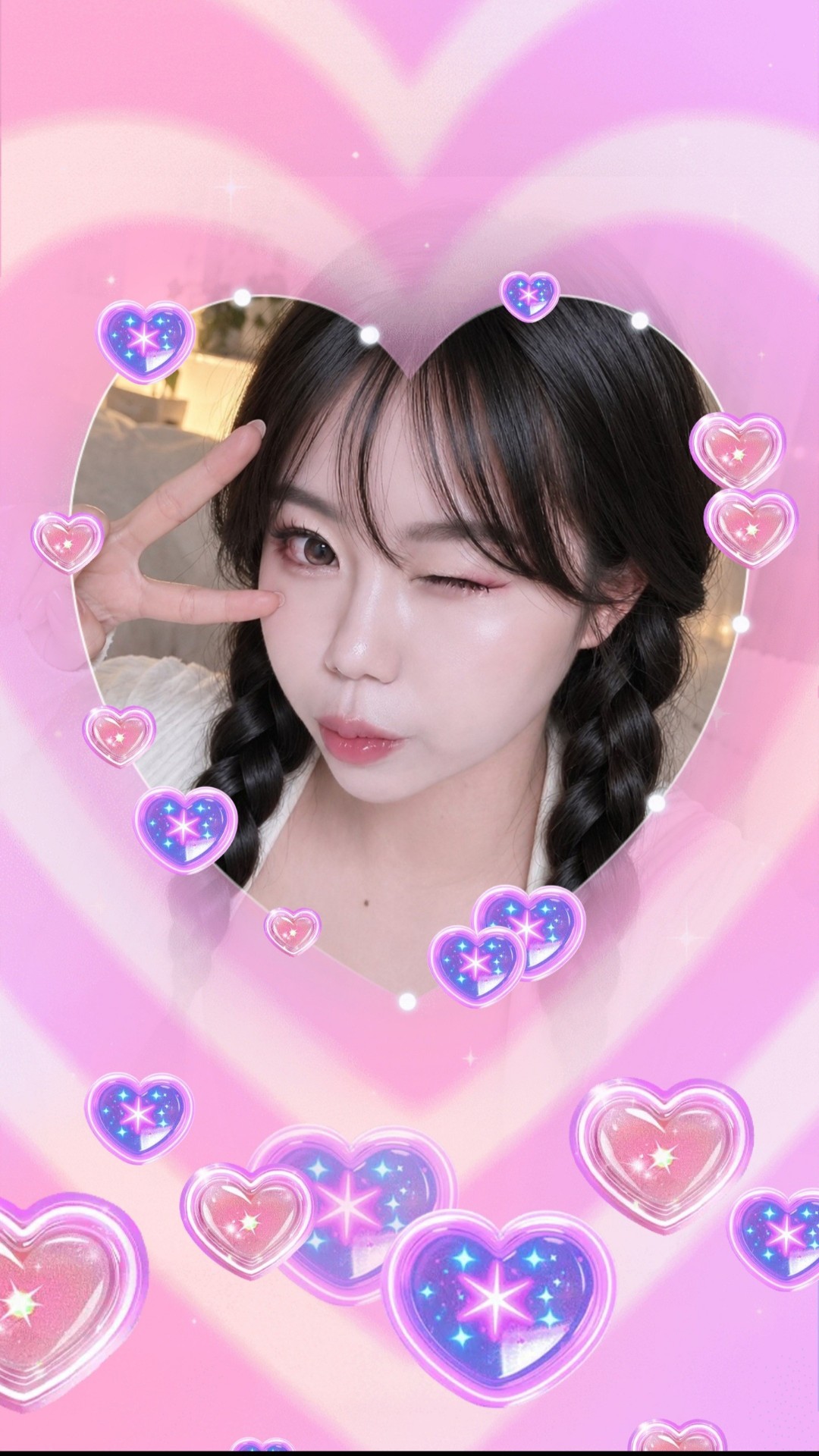 #블랙팀 하트 하트 빔 - 🖤